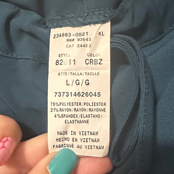 Dickies Dark Teal Scrub Drawstring Pants - Picture 6 of 7